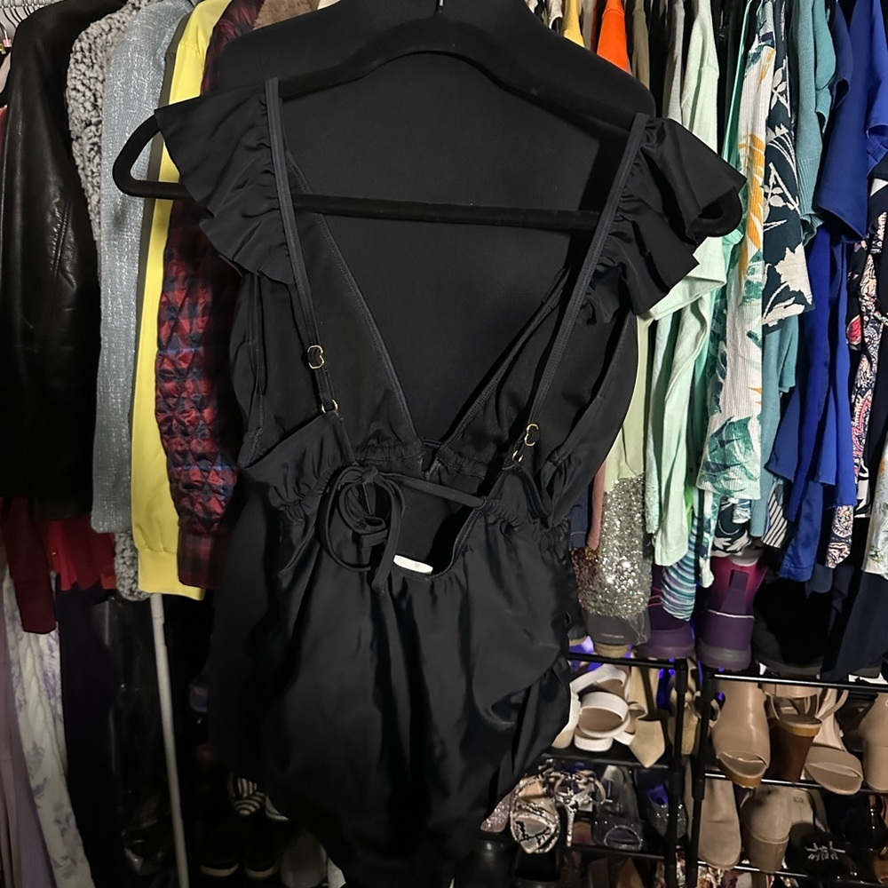 Pinkblush Black Backless Ruffle One Piece Bathing suit size medium - Picture 5 of 8